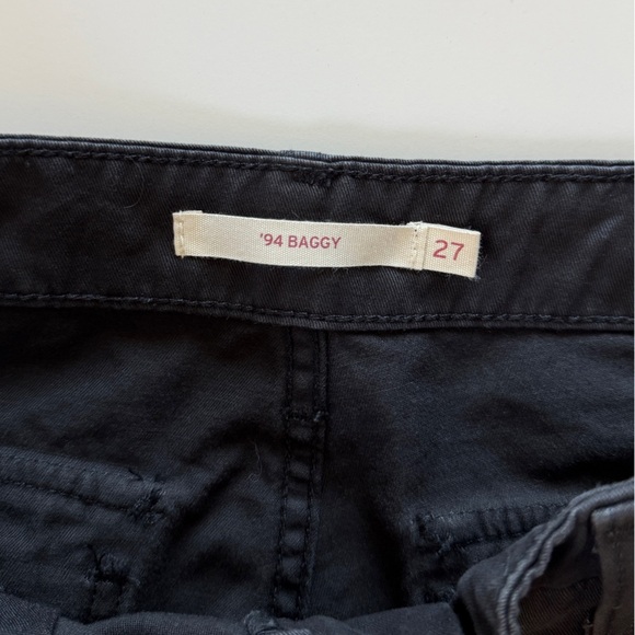 Levi’s 94 Baggy Cargo Pants Black Wide Leg Women’s 27 Cotton 90s - Picture 12 of 14